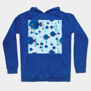 Sea Fish Pattern Background Seamless Hoodie